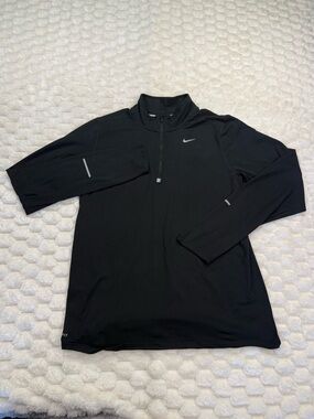 Nike Dri-FIT Men’s 1/2 Zip Running Pullover - Black, Size Medium